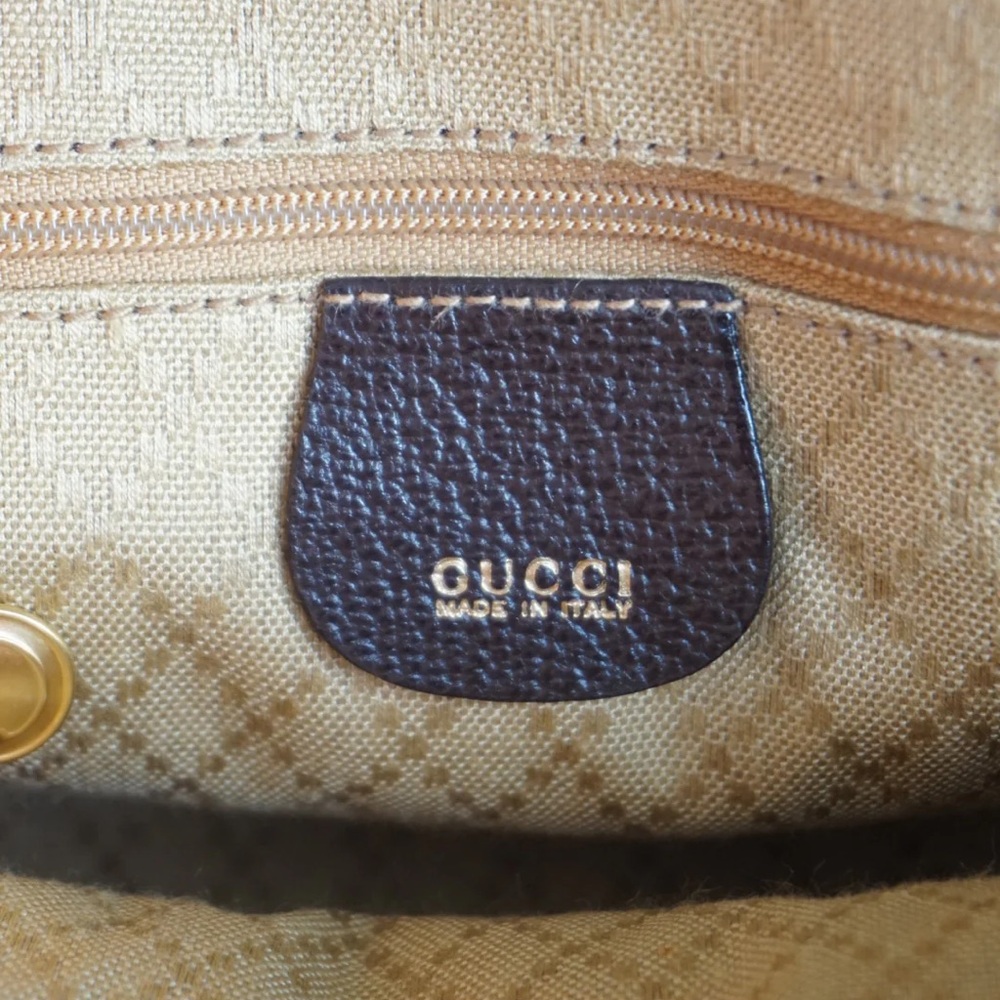 “Gucci” 80’s Brown Suede Mini Vintage Bamboo Handbag - Picture 9 of 10